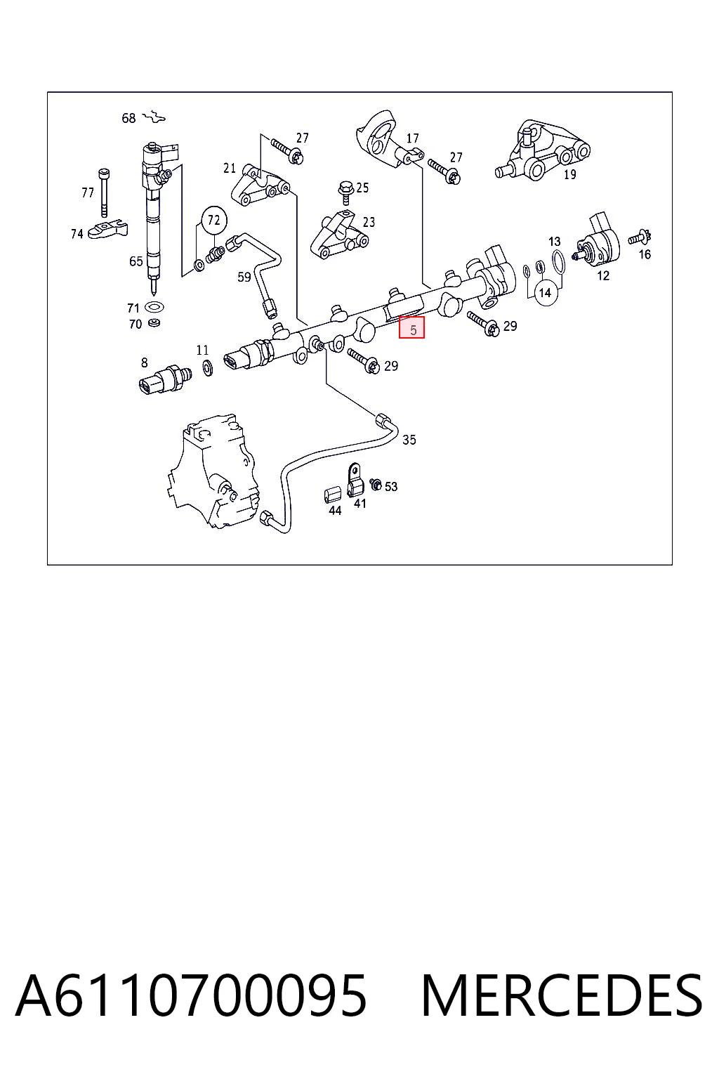 A6110700095 Mercedes Rampa de combustible