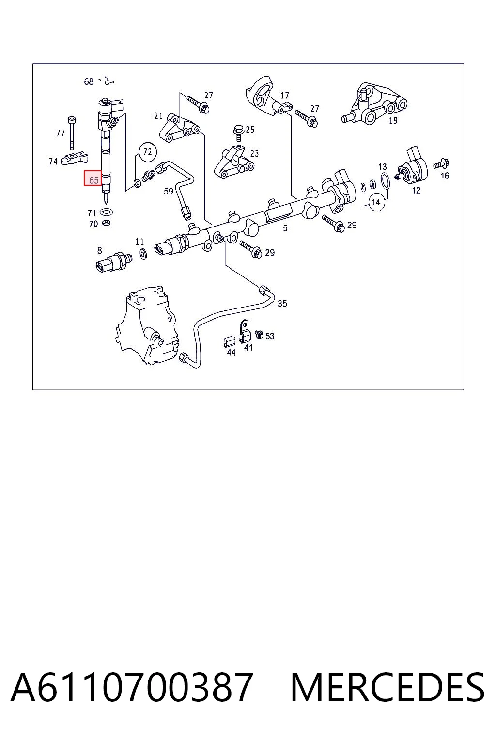 A6110700387 Mercedes Inyector de combustible