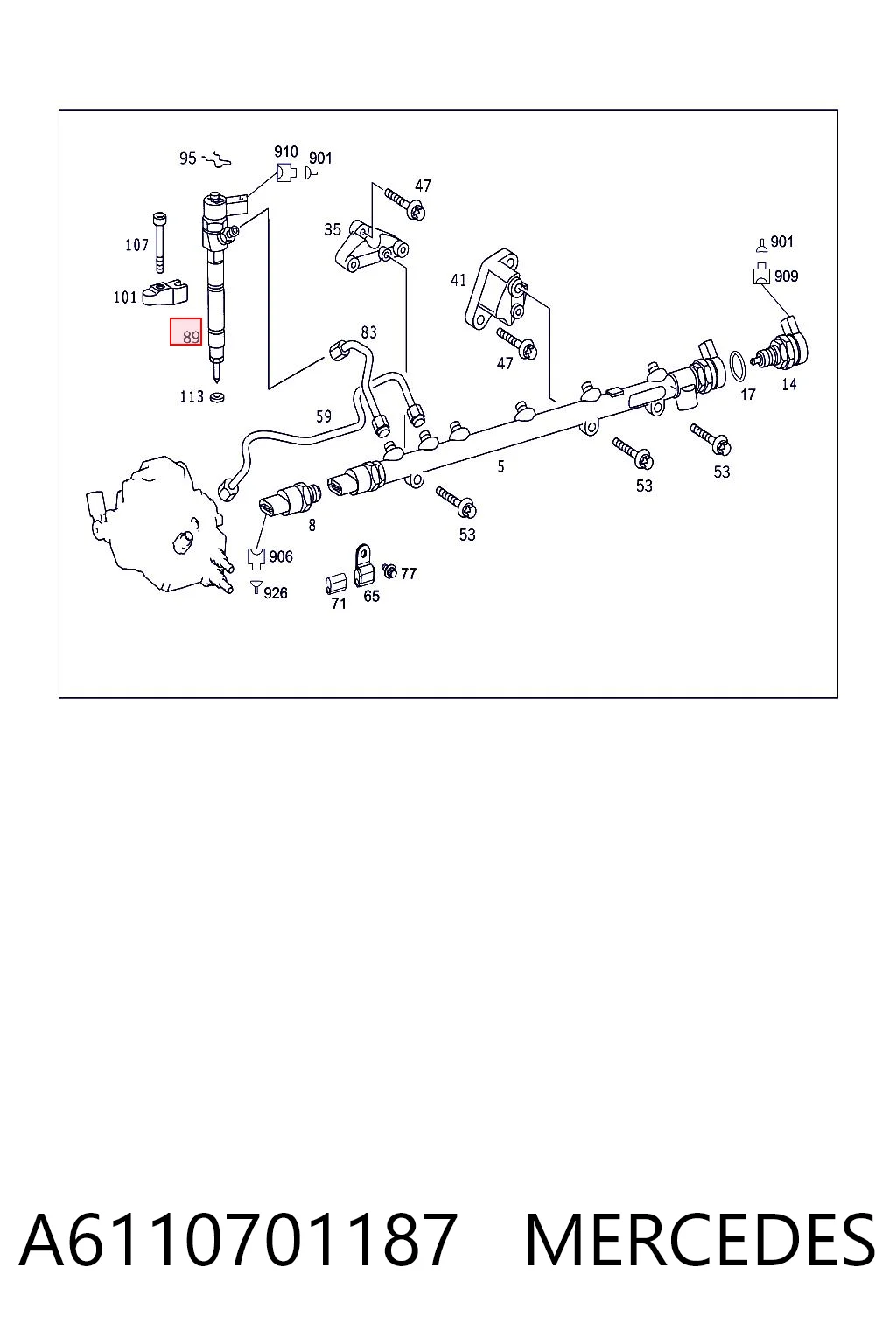 A6110701187 Mercedes Inyector de combustible