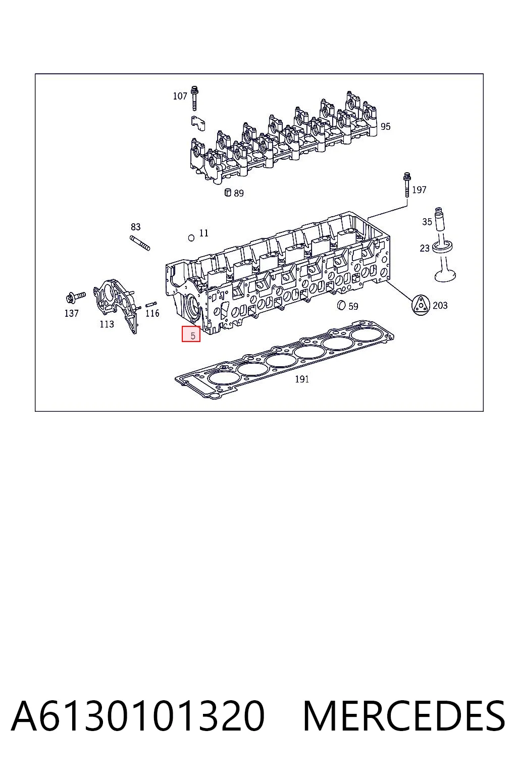 A6130101320 Mercedes Cabeza del motor