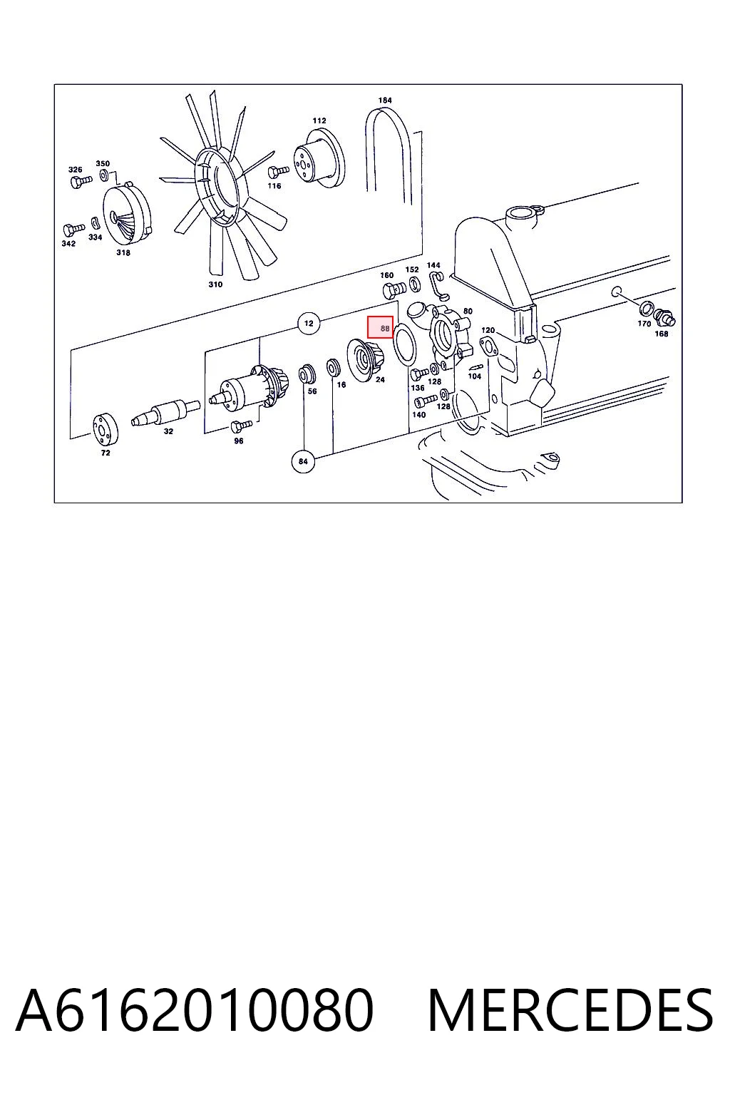 Junta de bomba de agua para Mercedes E W123