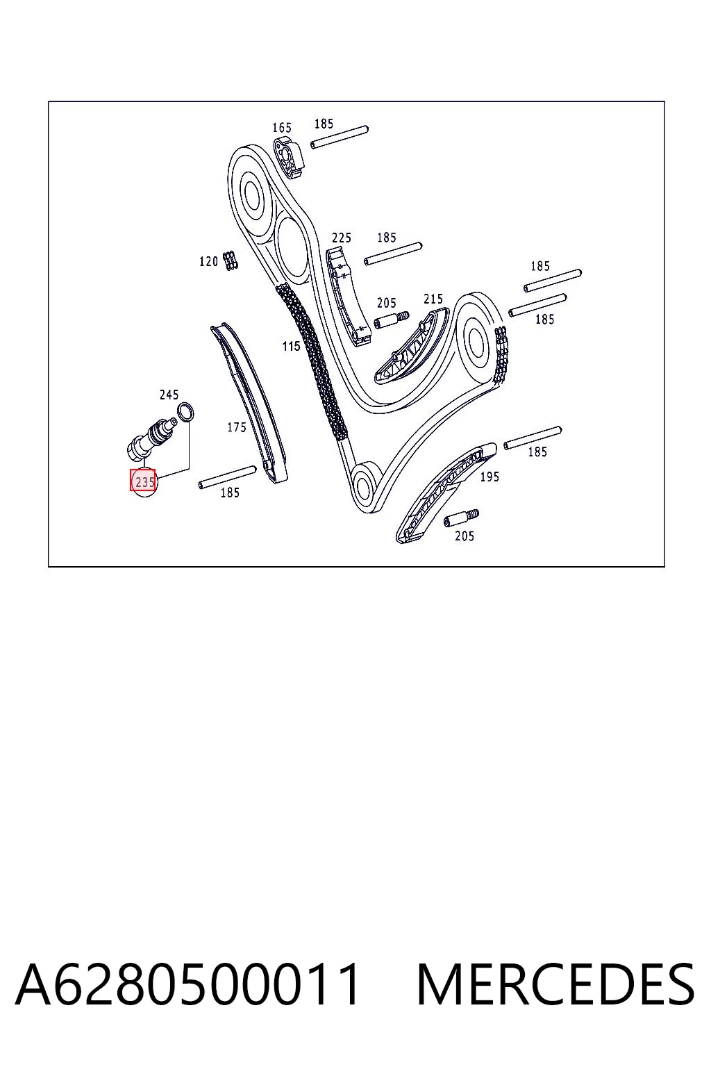 A6280500011 Mercedes Tensor de cadena de distribución