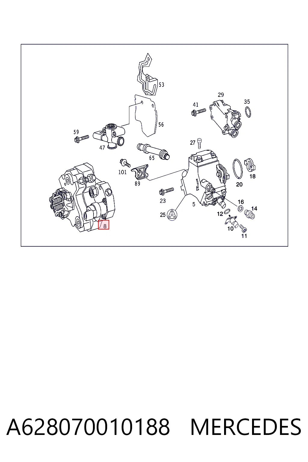 Bomba inyectora A628070010188 MERCEDES
