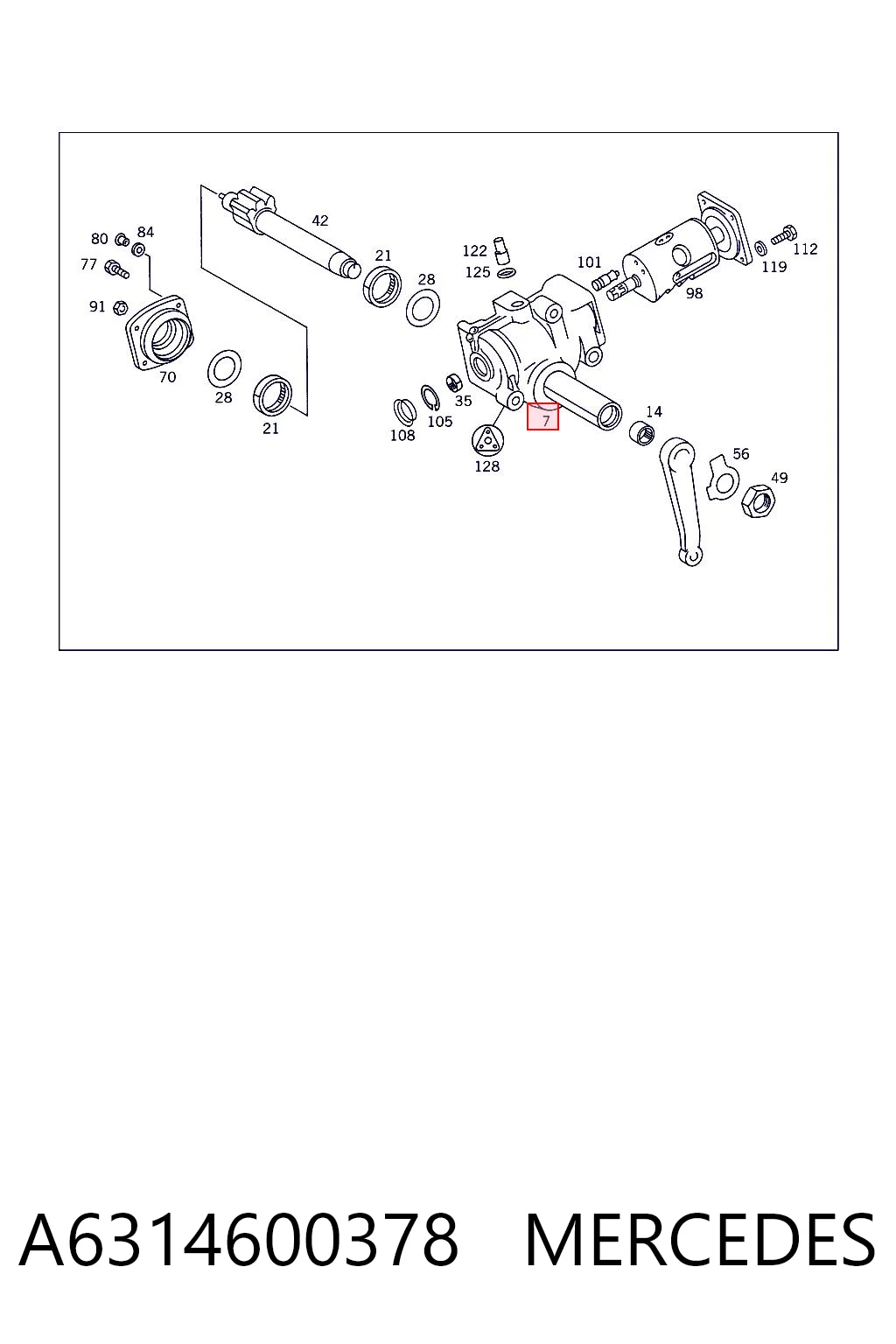 Caja de dirección para Mercedes 100 631