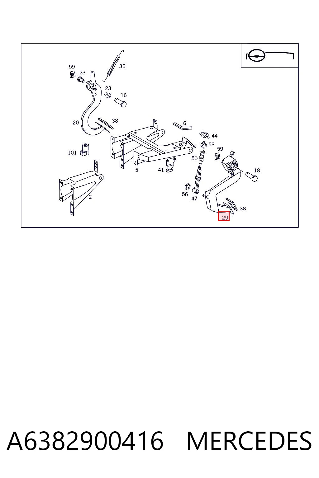 Pedal de embrague Mercedes Vito I furgoneta (638) (1997 - 2003) precio, desde 39,00 EUR