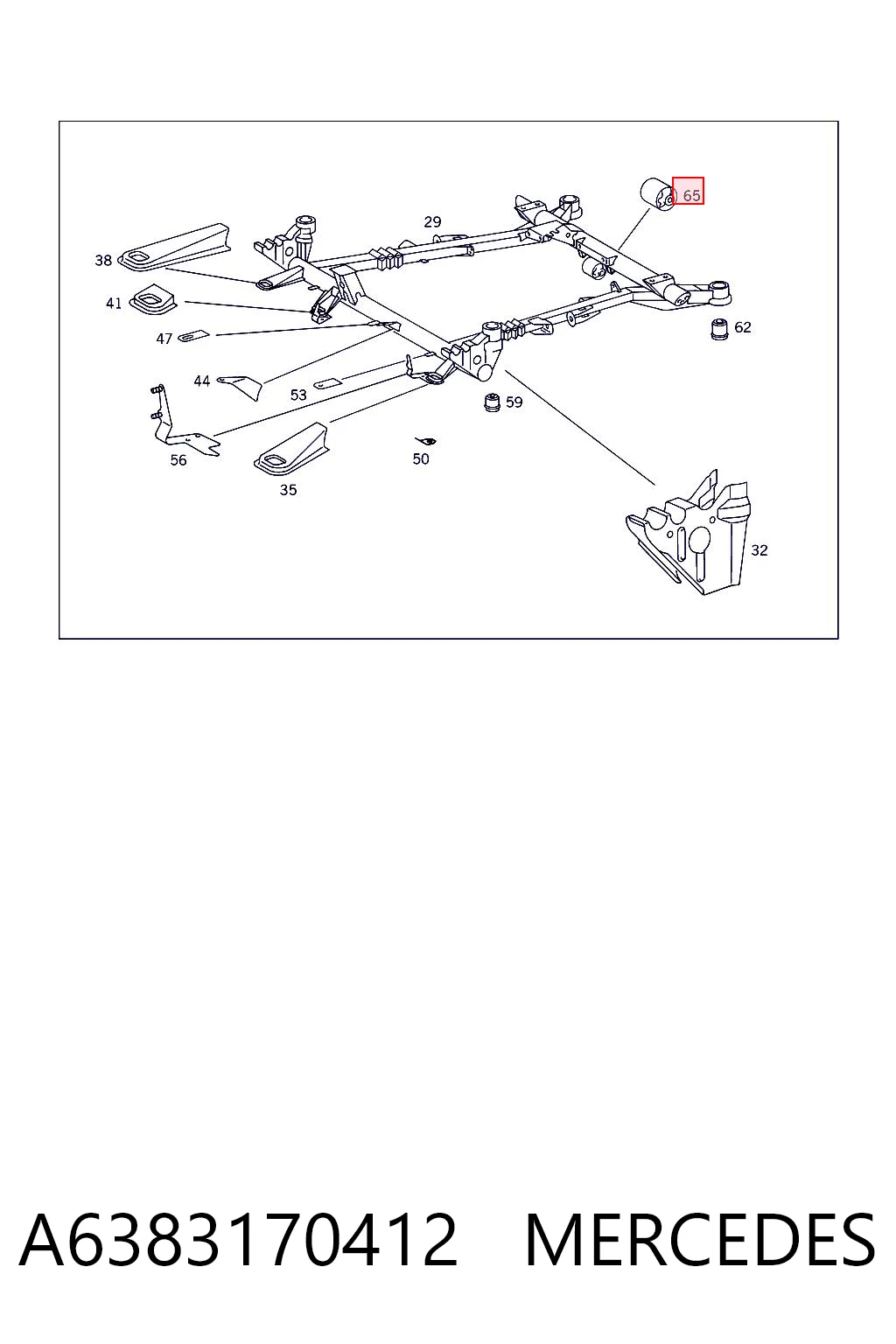 Silentblock del puente trasero para Mercedes Vito I 638