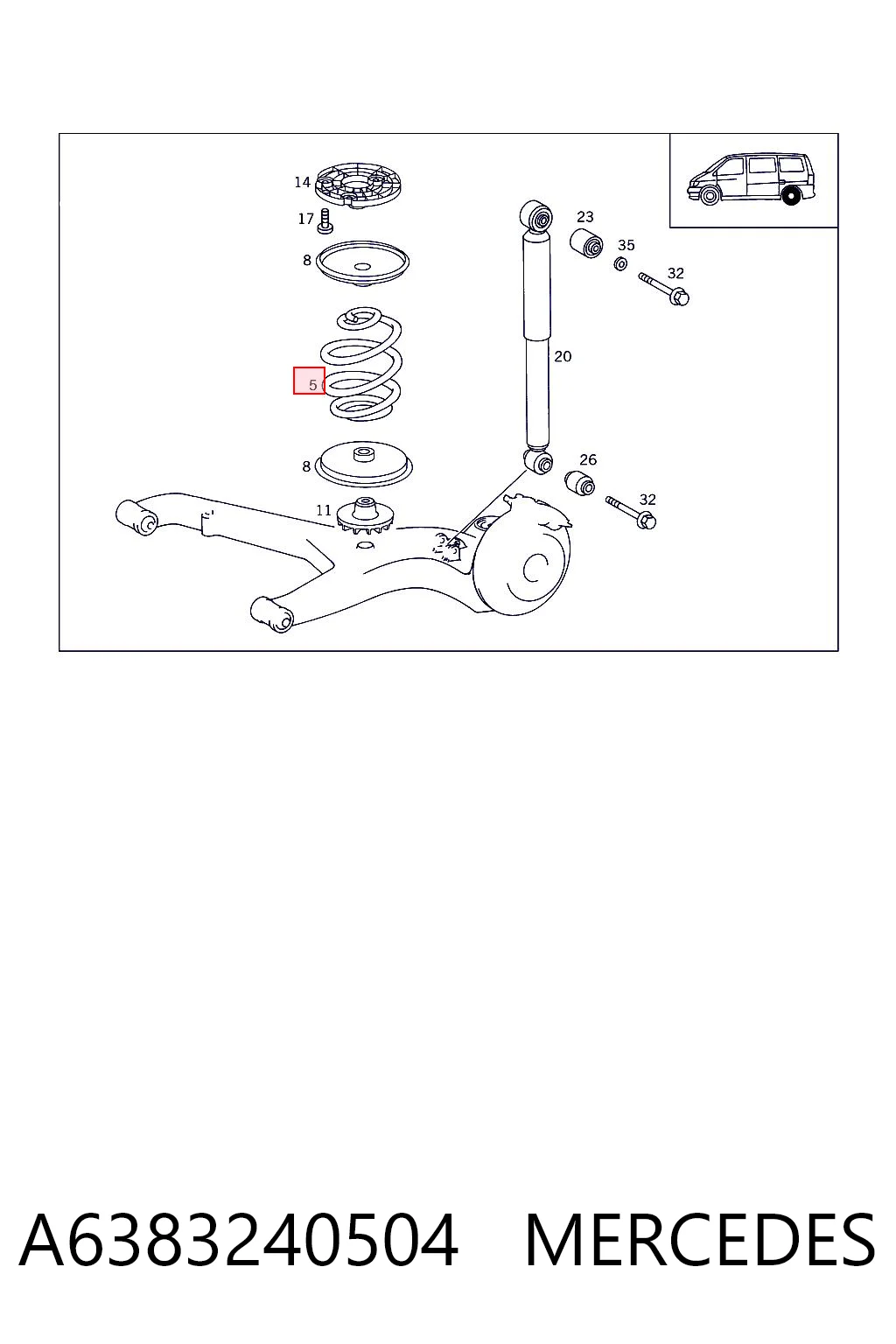 Muelle para Mercedes V 638