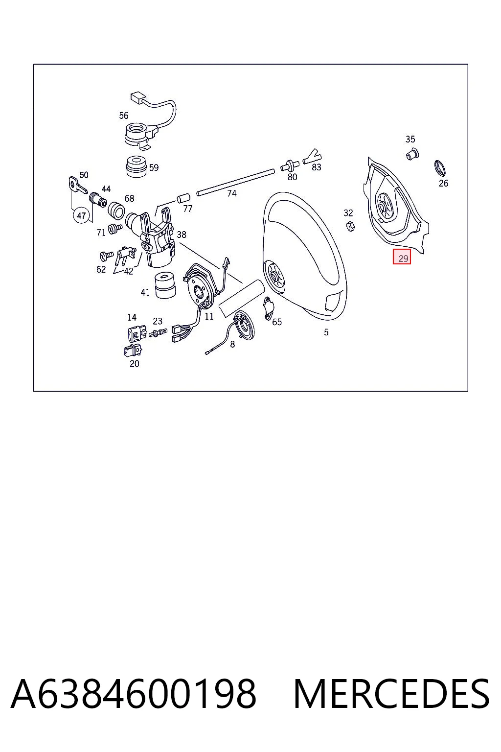 Airbag del conductor A6384600198 MERCEDES