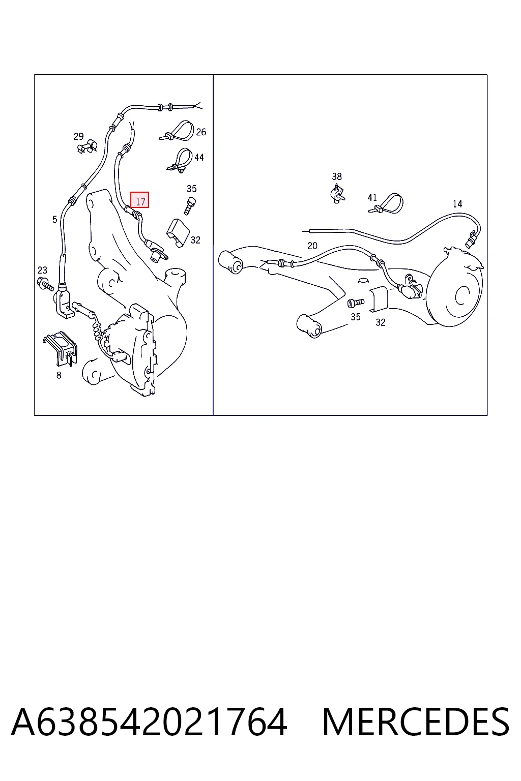 Sensor ABS para Mercedes Vito 638