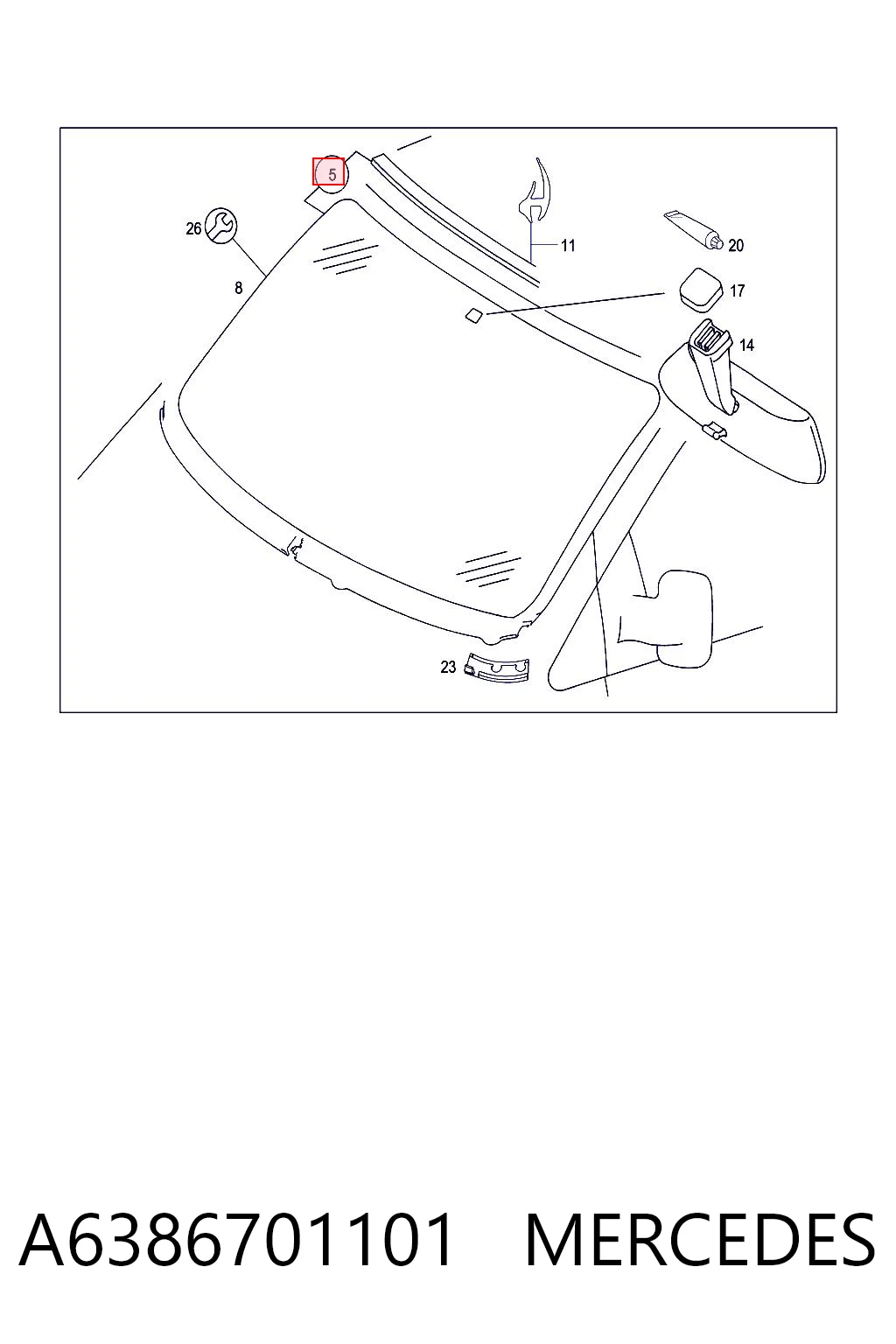 Parabrisas de coche Mercedes Vito  (638)