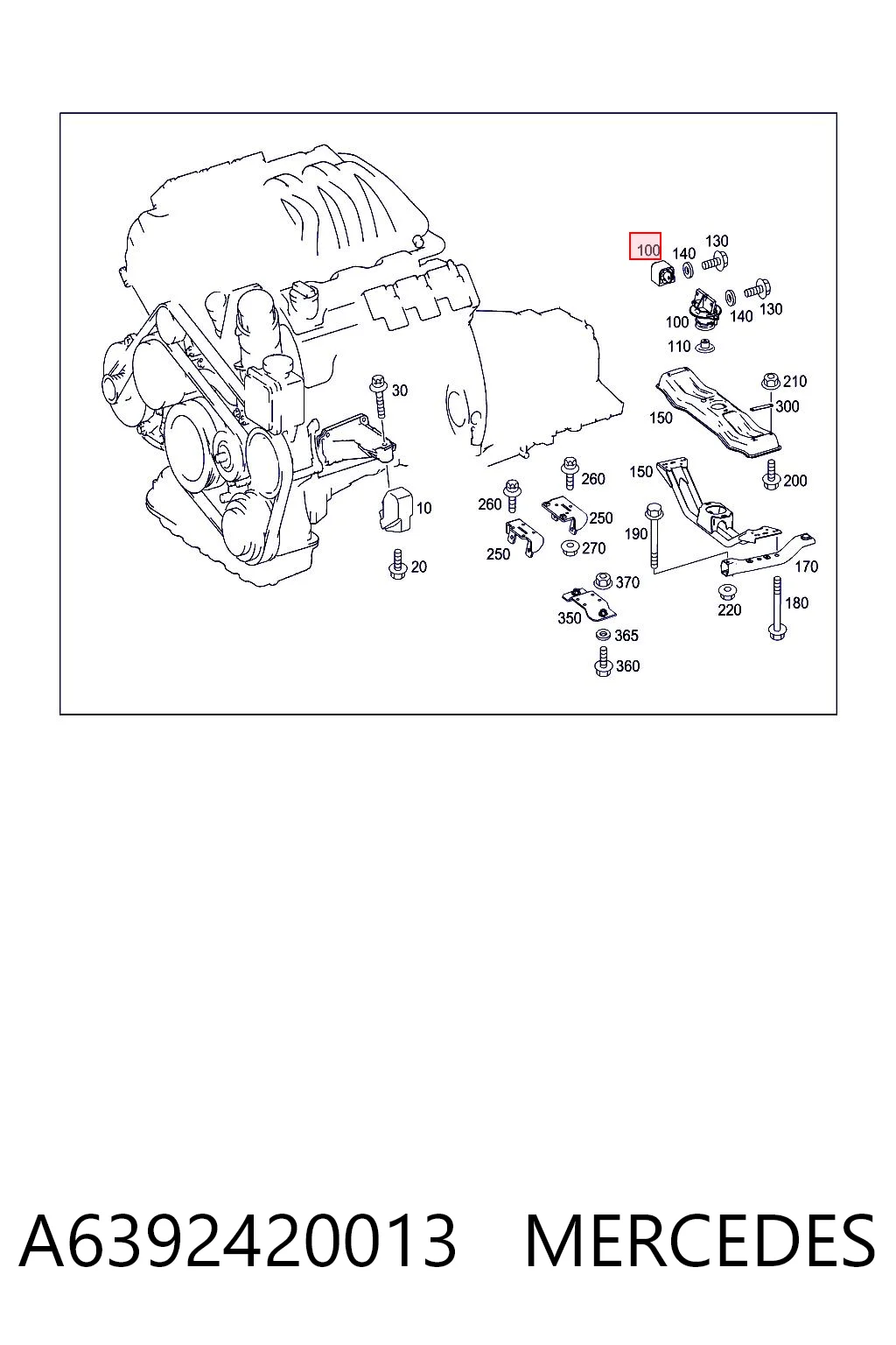 A6392420013 Mercedes Soporte de caja de velocidades