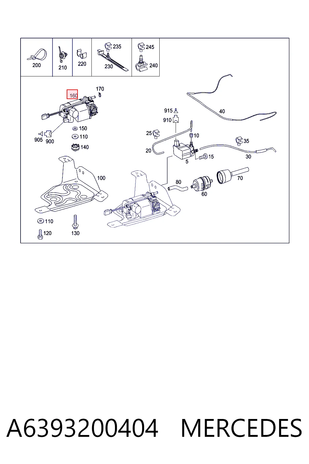 A6393200404 Mercedes Compresor de suspensión neumática