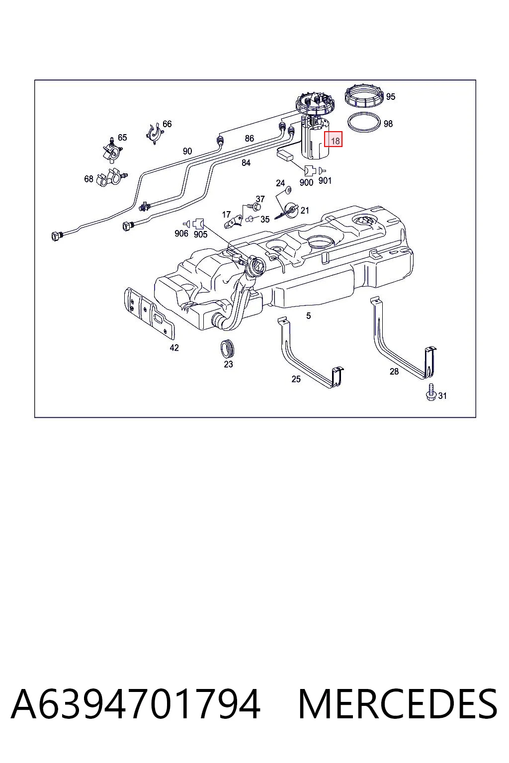A6394701794 Mercedes Módulo de alimentación de combustible