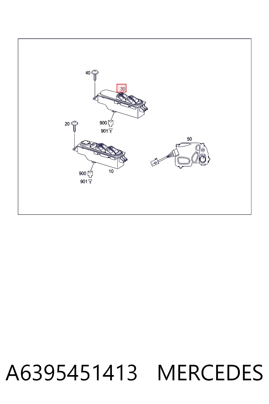 A6395451413 Mercedes Unidad de control de elevalunas delantero derecho