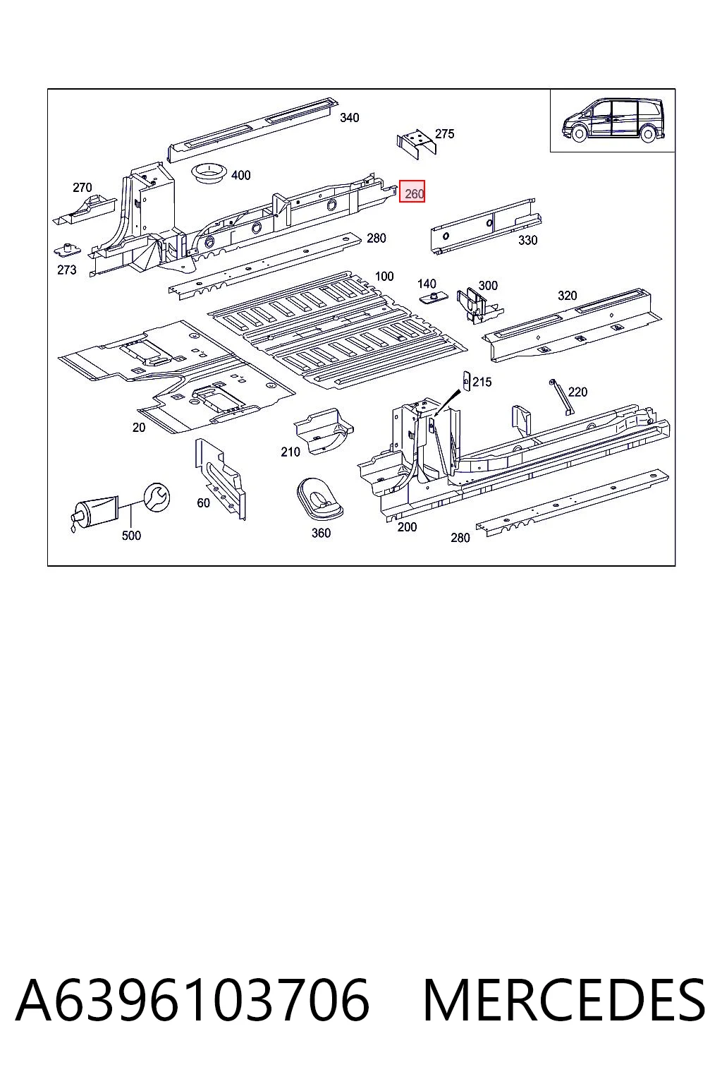Comprar Umbral exterior derecho Mercedes Vito 639 a bajo precio
