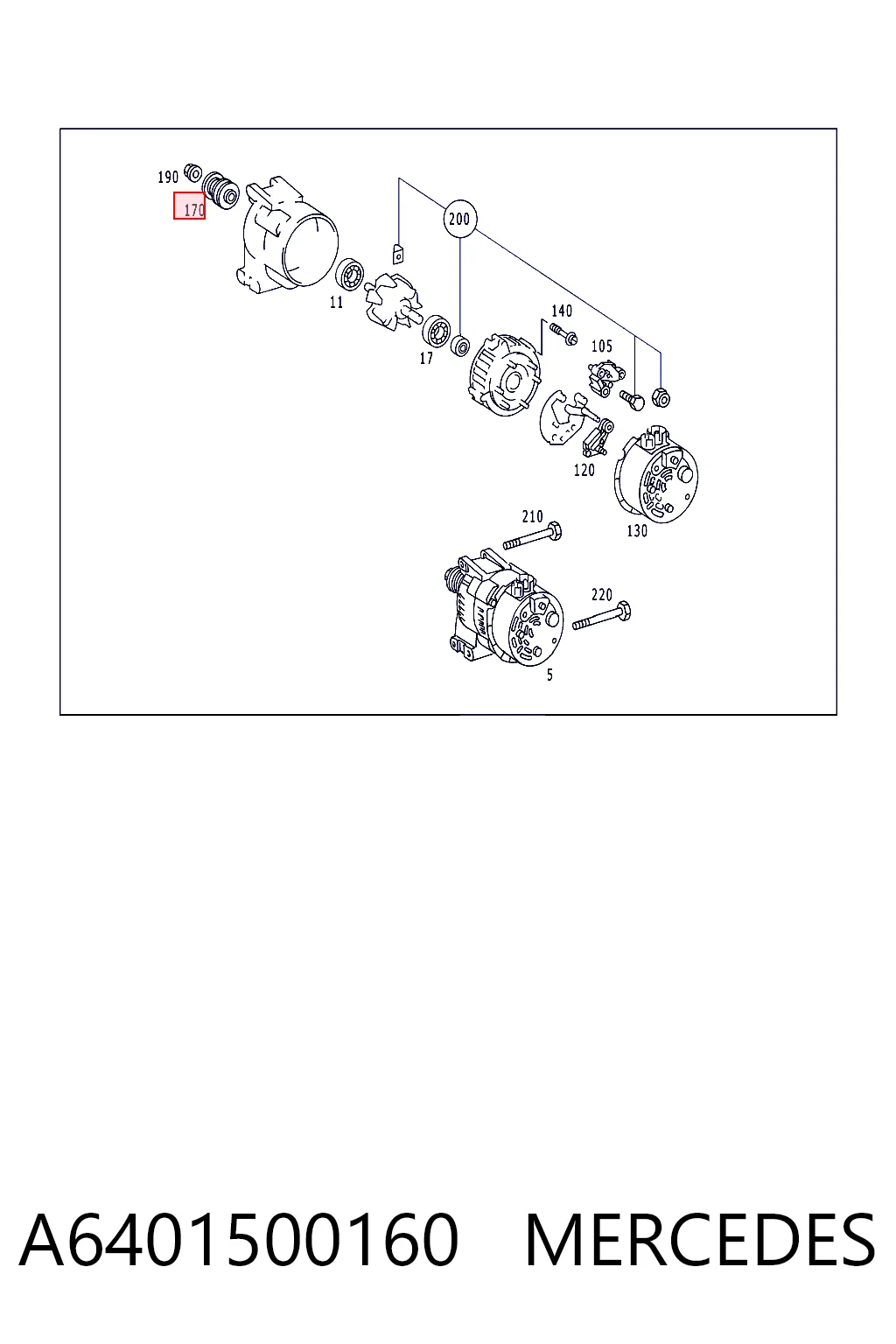 Polea alternador para Mercedes A W169