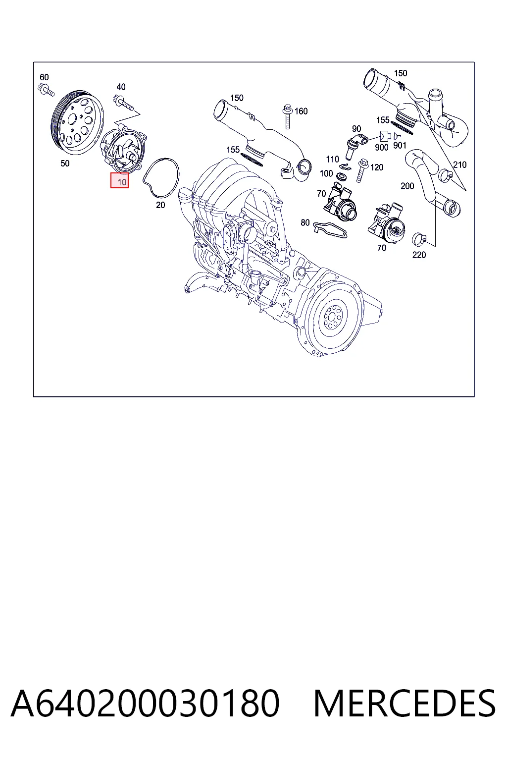 Bomba refrigerante coche Mercedes B  (2005-2011)