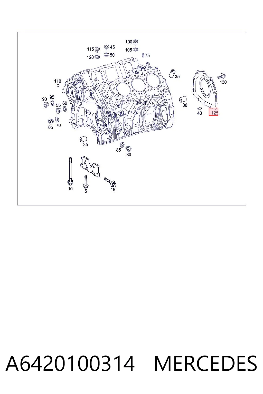 A6420100314 Mercedes Anillo retén cigüeñal