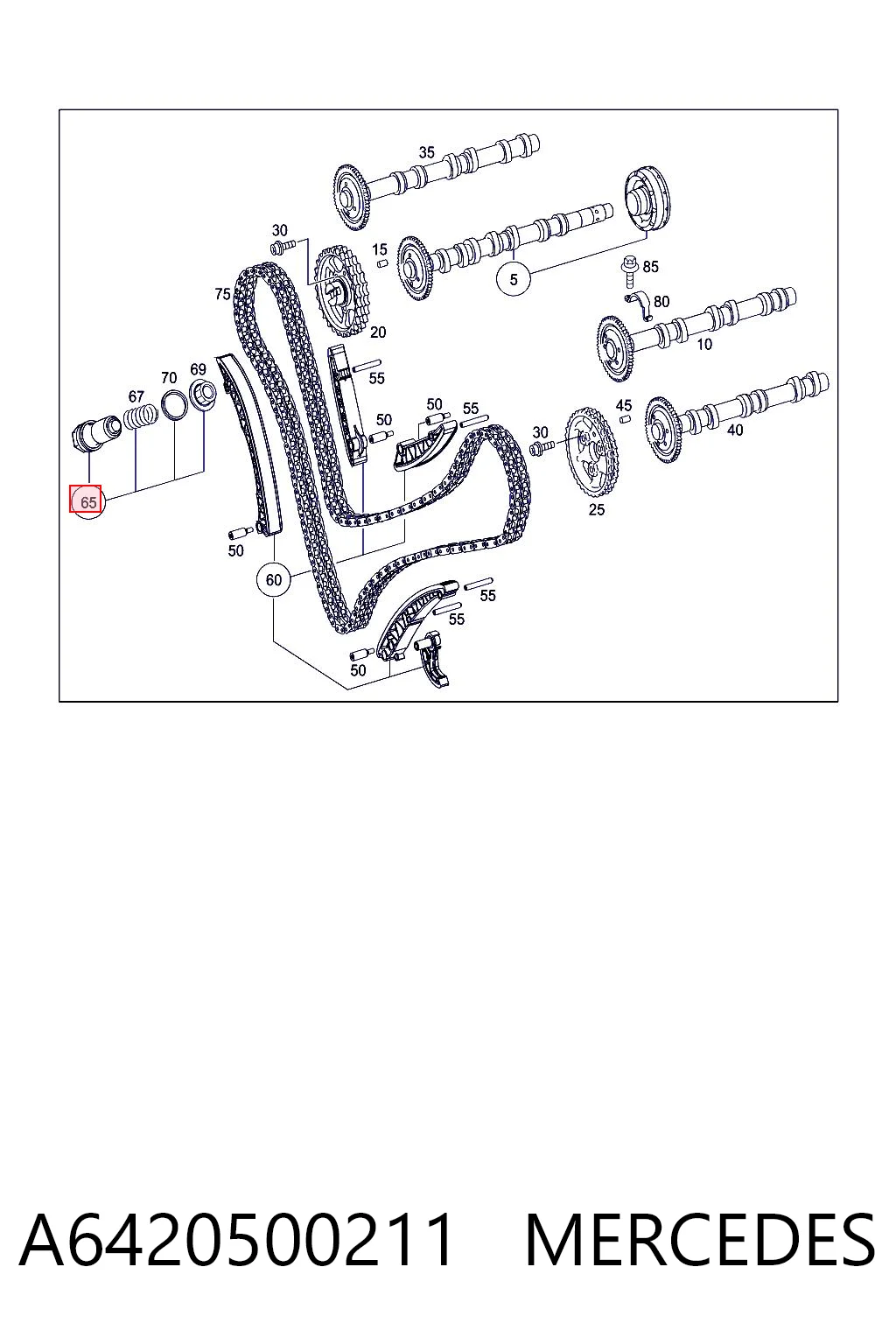 A6420500211 Mercedes Tensor de cadena de distribución