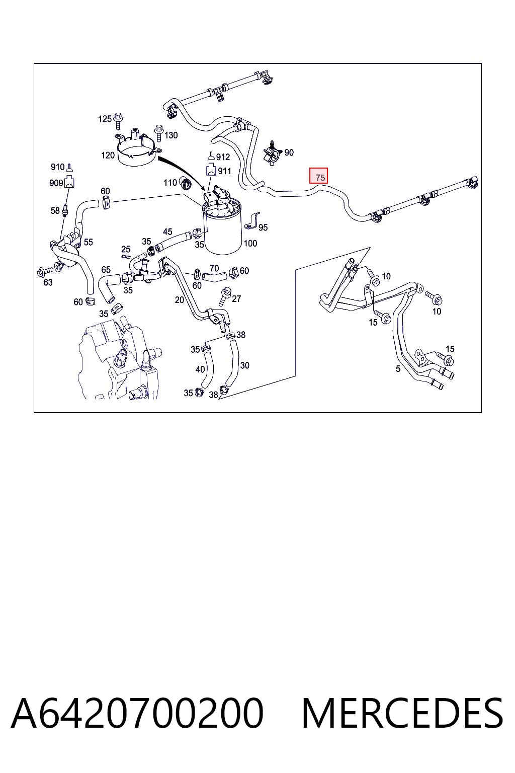 A6420700200 Mercedes Tubo flexible, combustible de fuga 