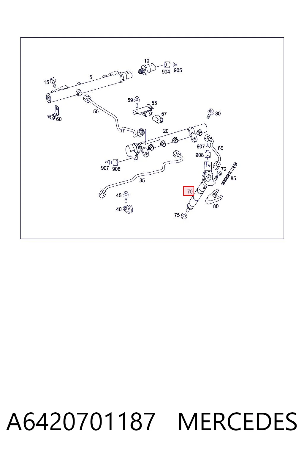A6420701187 Mercedes Inyector de combustible