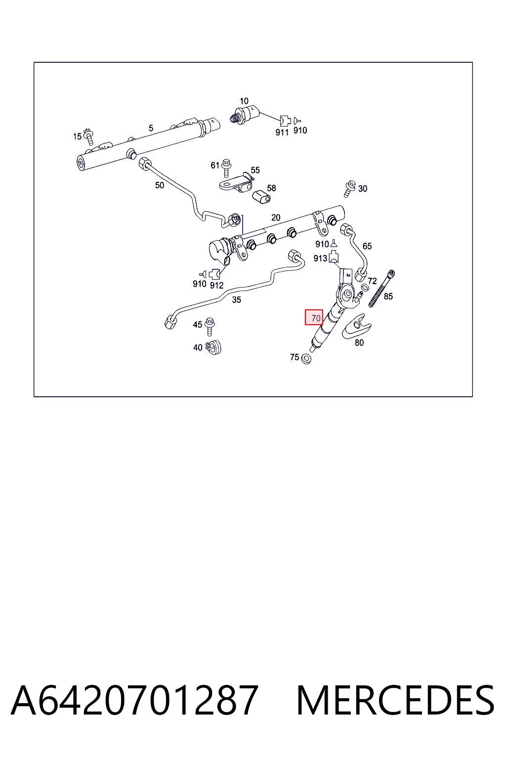 A6420701287 Mercedes Inyector de combustible