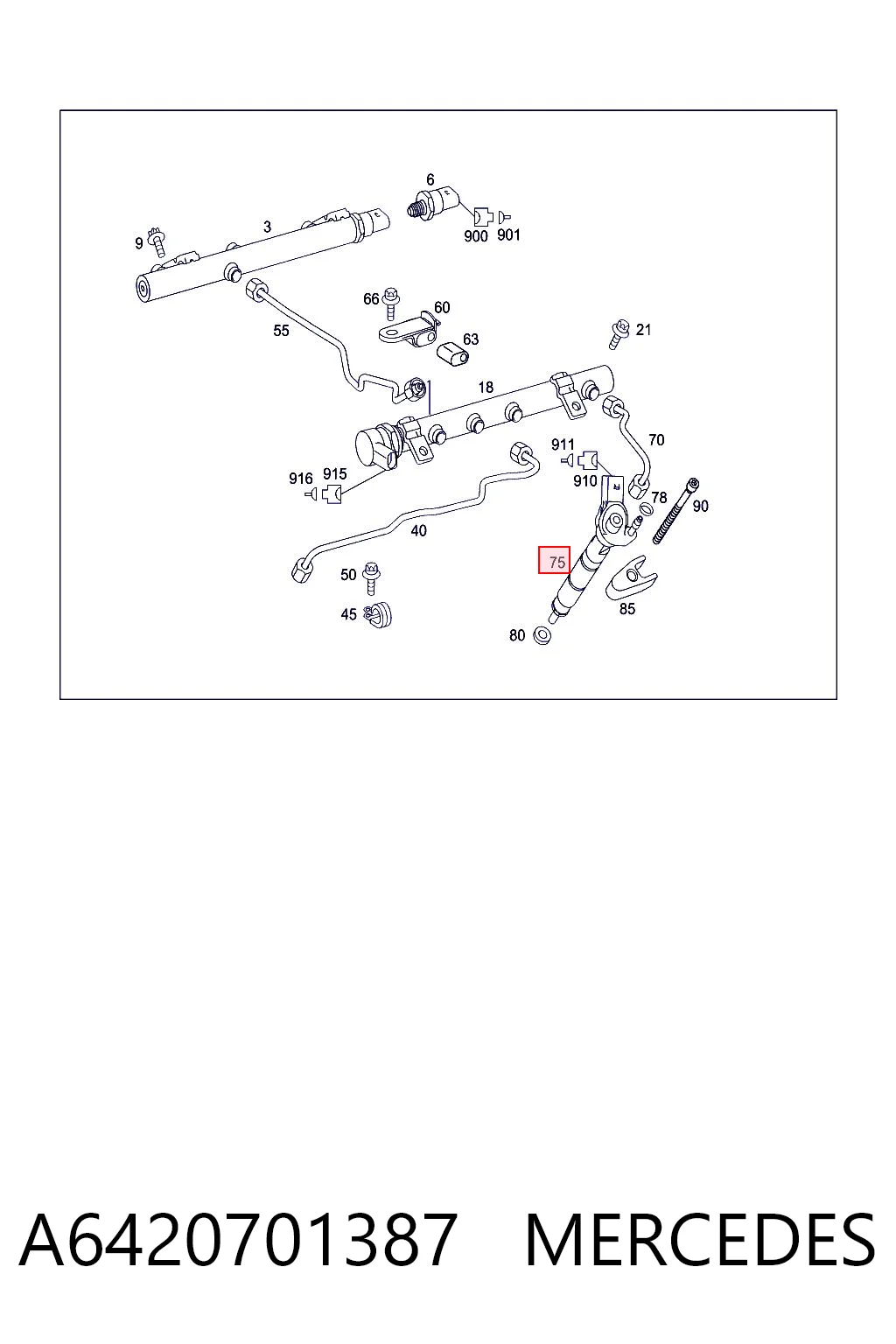 A6420701387 Mercedes Inyector de combustible