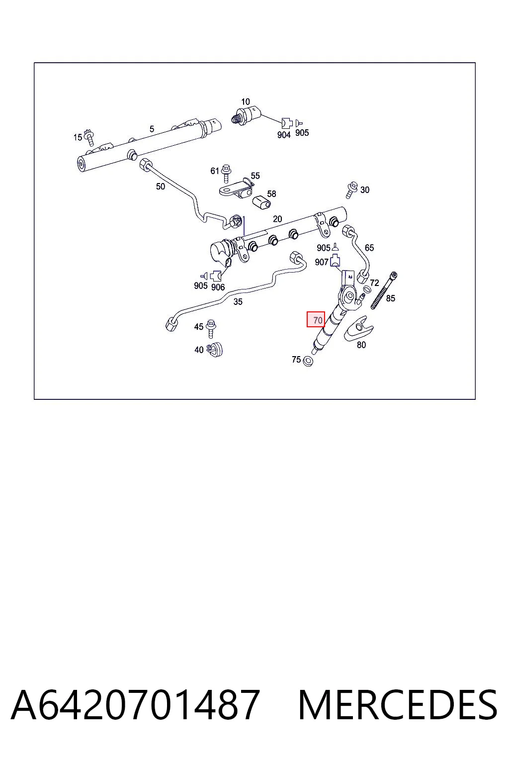 A6420701487 Mercedes Inyector de combustible
