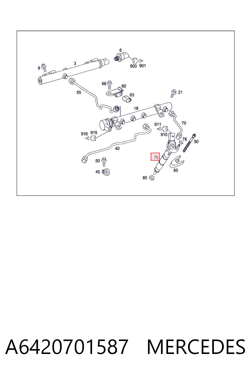 A6420701587 Mercedes Inyector de combustible