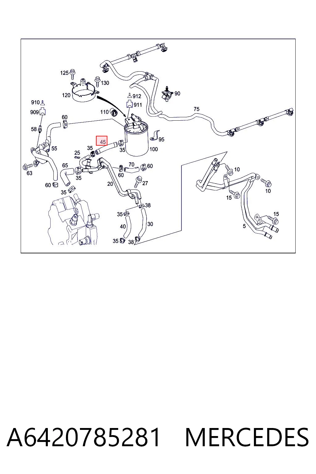 A6420785281 Mercedes Manguera de combustible universal