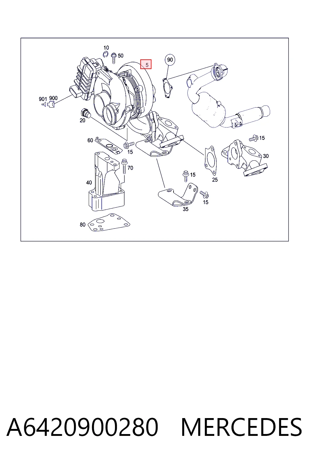 A6420900280 Mercedes Turbo para motor