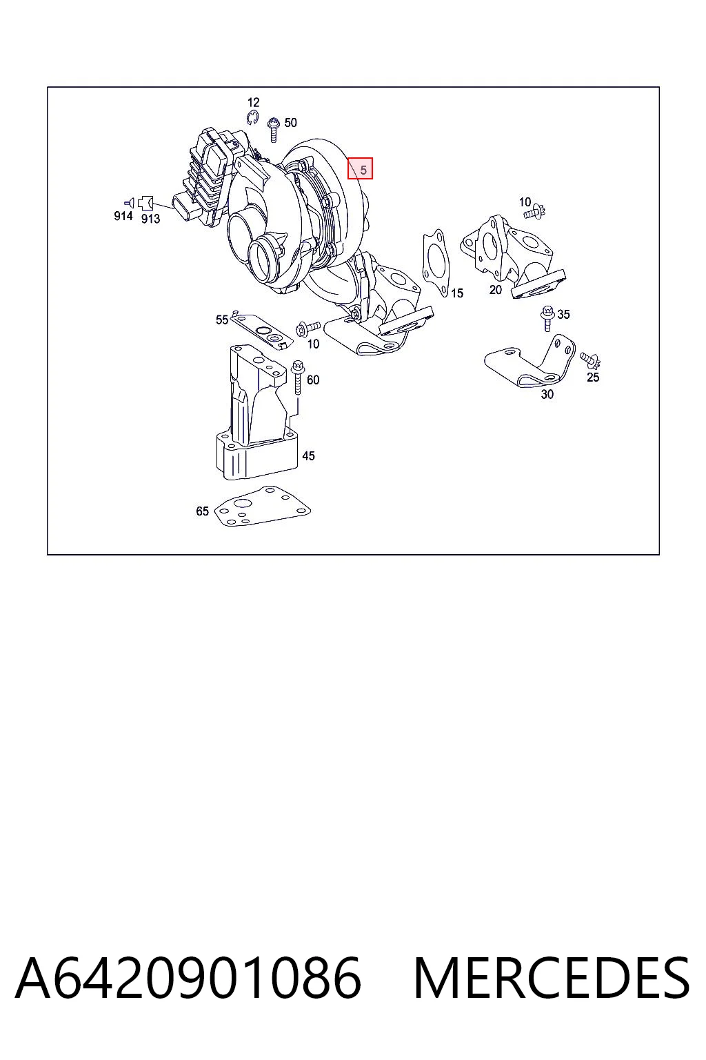 A6420901086 Mercedes Turbo para motor