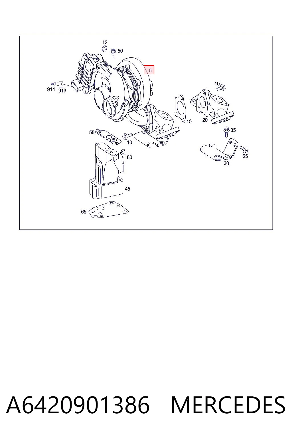 A6420901386 Mercedes Turbo para motor