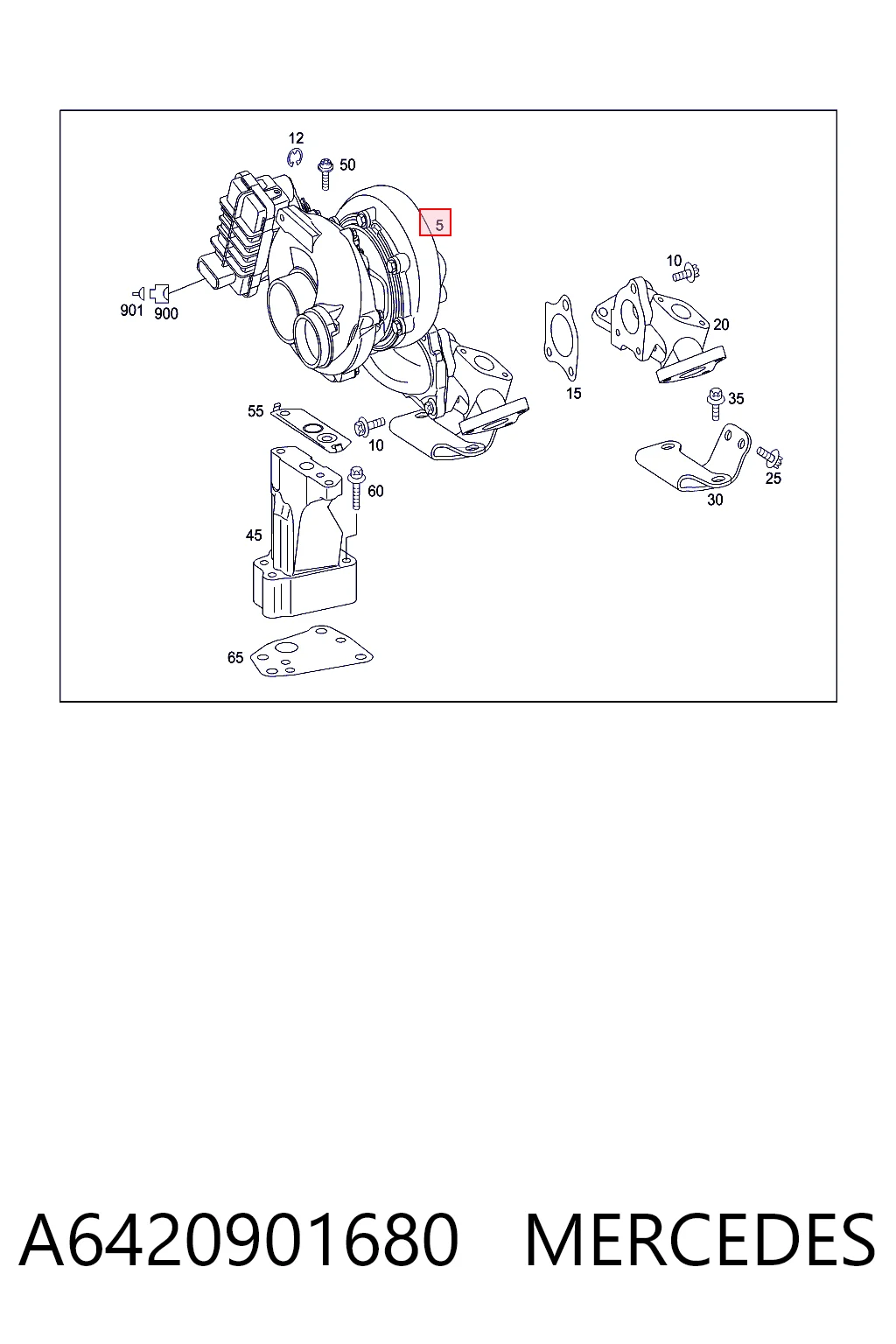 A6420901680 Mercedes Turbo para motor