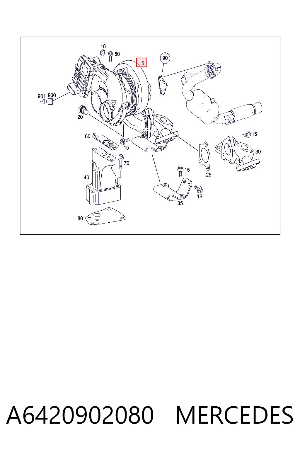A6420902080 Mercedes Turbo para motor