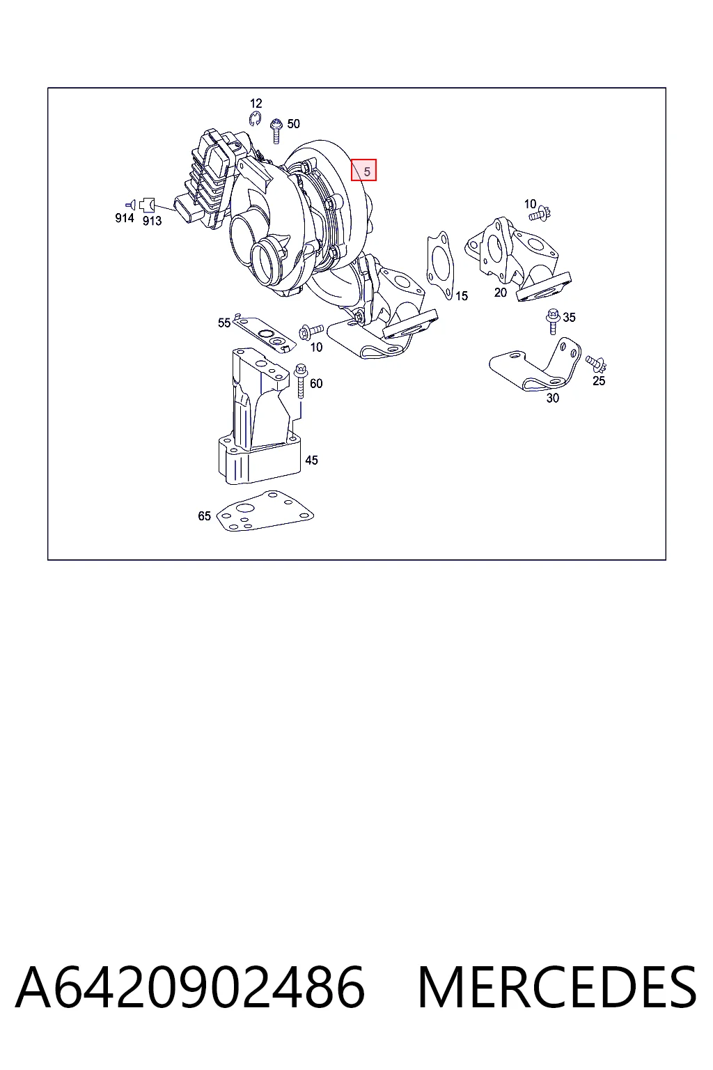 A6420902486 Mercedes Turbo para motor
