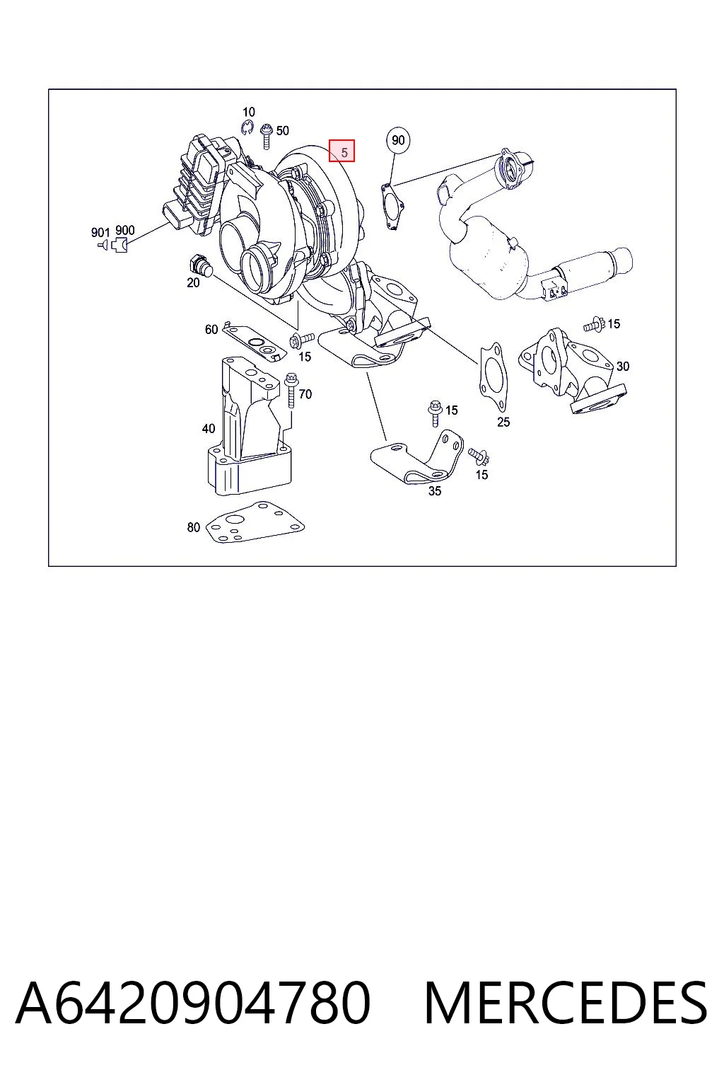 A6420904780 Mercedes Turbo para motor