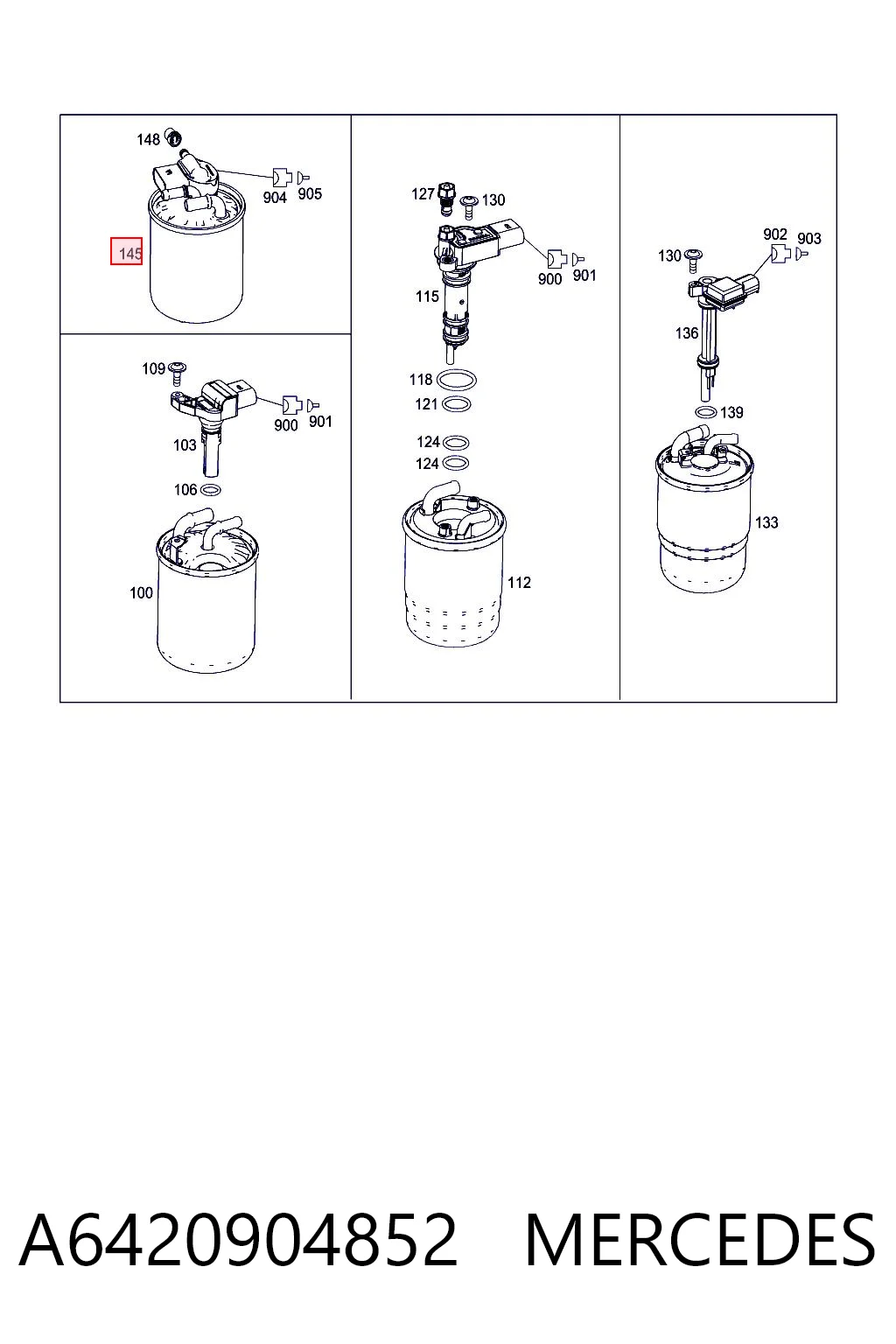 A6420904852 Mercedes Filtro de gasolina