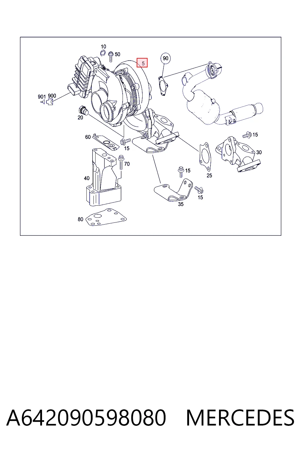 A642090598080 Mercedes Turbo para motor