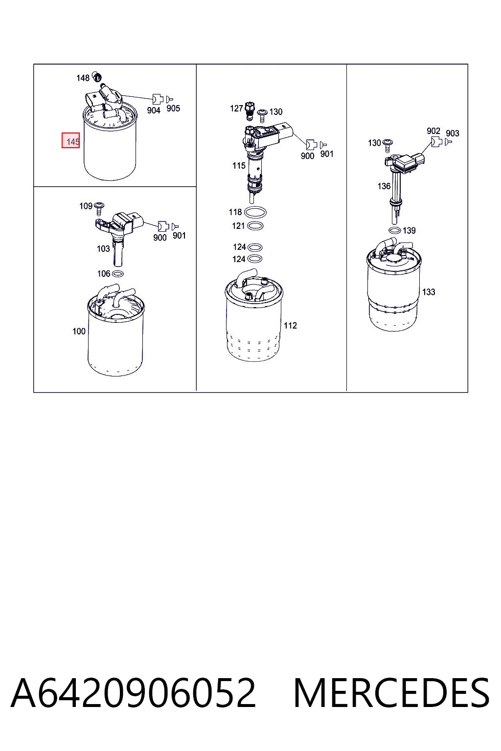 A6420906052 Mercedes Filtro de gasolina