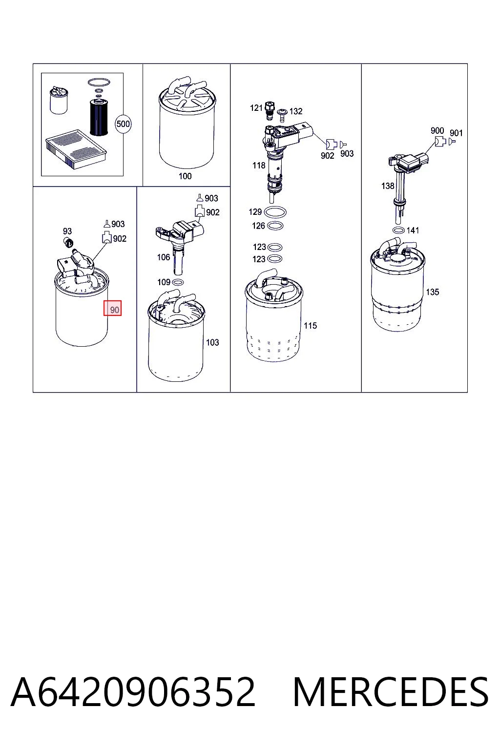 A6420906352 Mercedes Filtro de gasolina