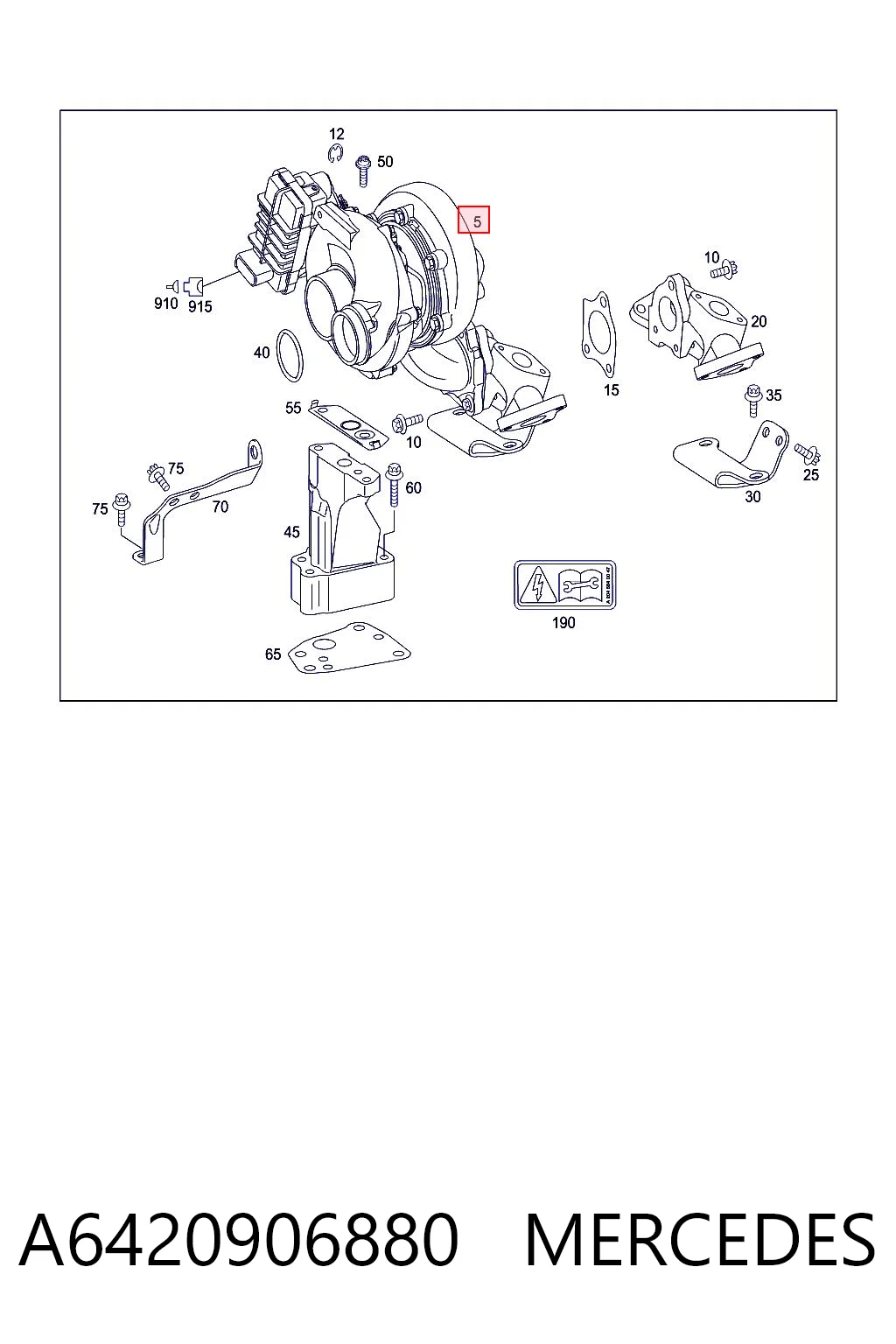A6420906880 Mercedes Turbo para motor