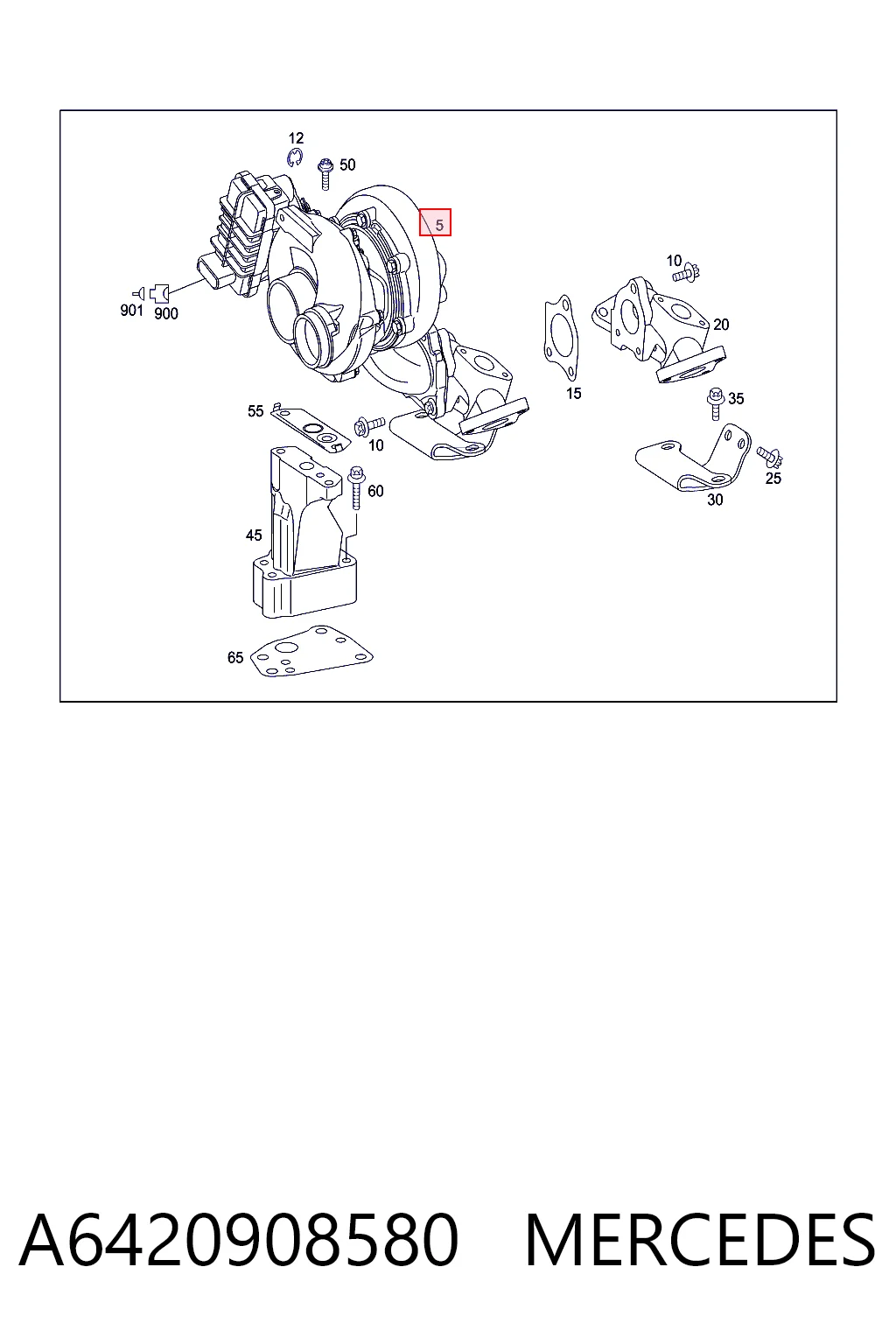 A6420908580 Mercedes Turbo para motor