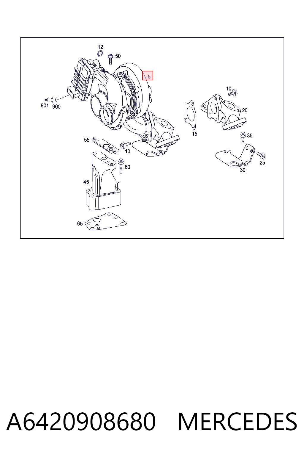 A6420908680 Mercedes Turbo para motor
