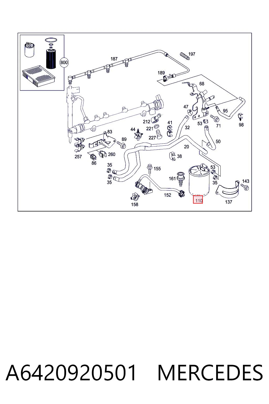 A6420920501 Mercedes Filtro de gasolina