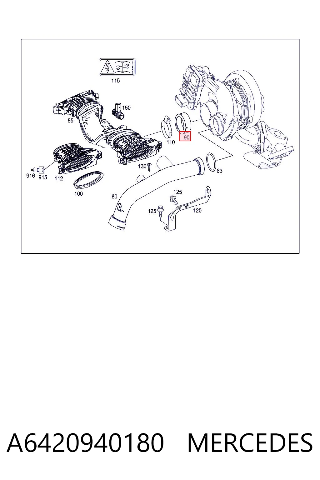 A6420940180 Mercedes Junta de turbina, inserto flexible