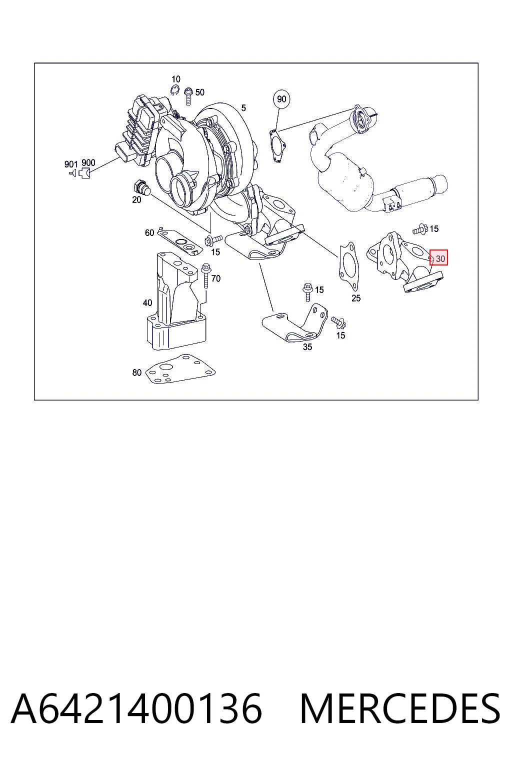 Colector de escape A6421400136 MERCEDES