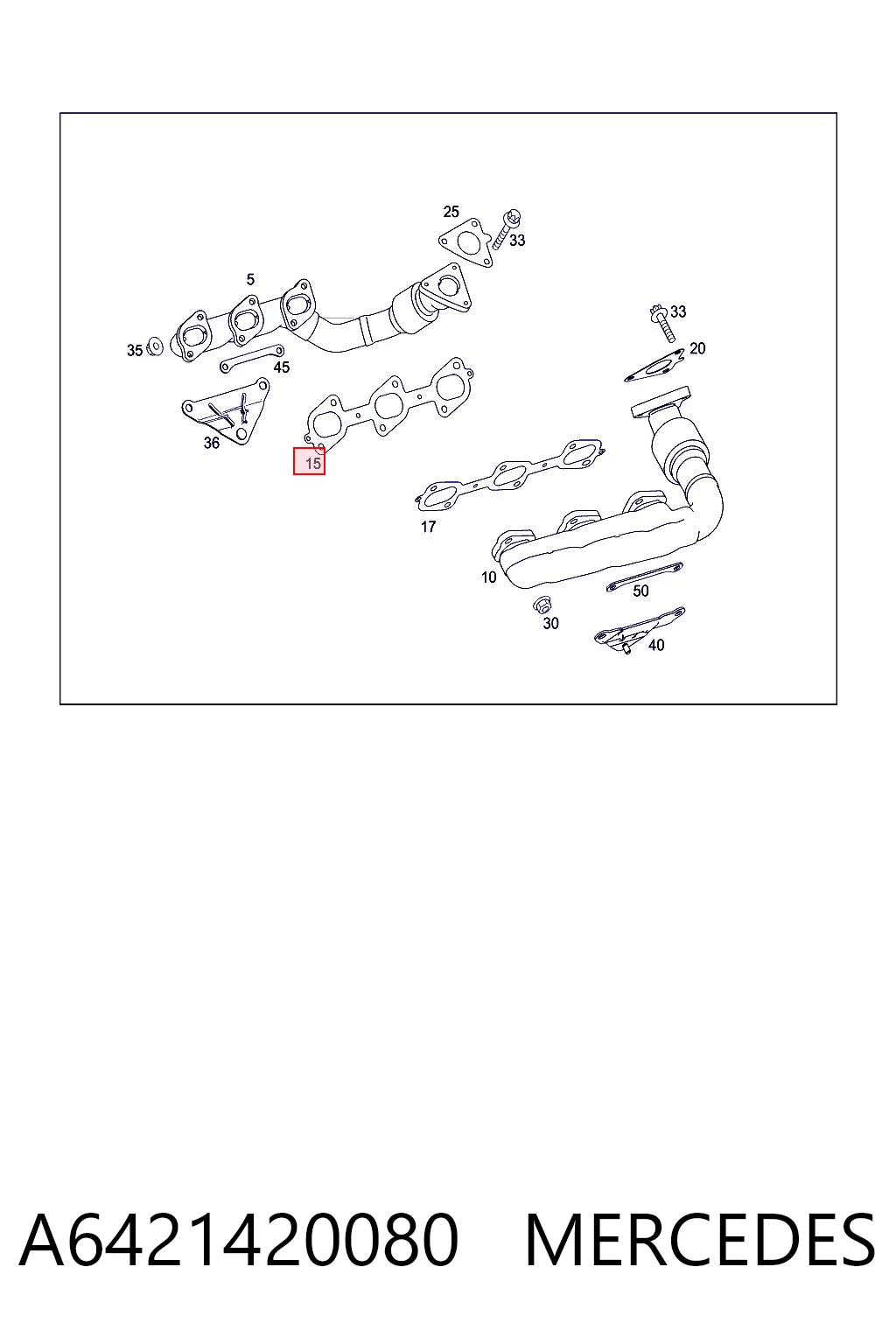 A6421420080 Mercedes Junta colector joint