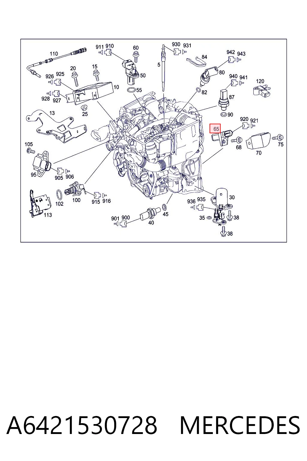 A6421530728 Mercedes Sensor de posición del cigüeñal