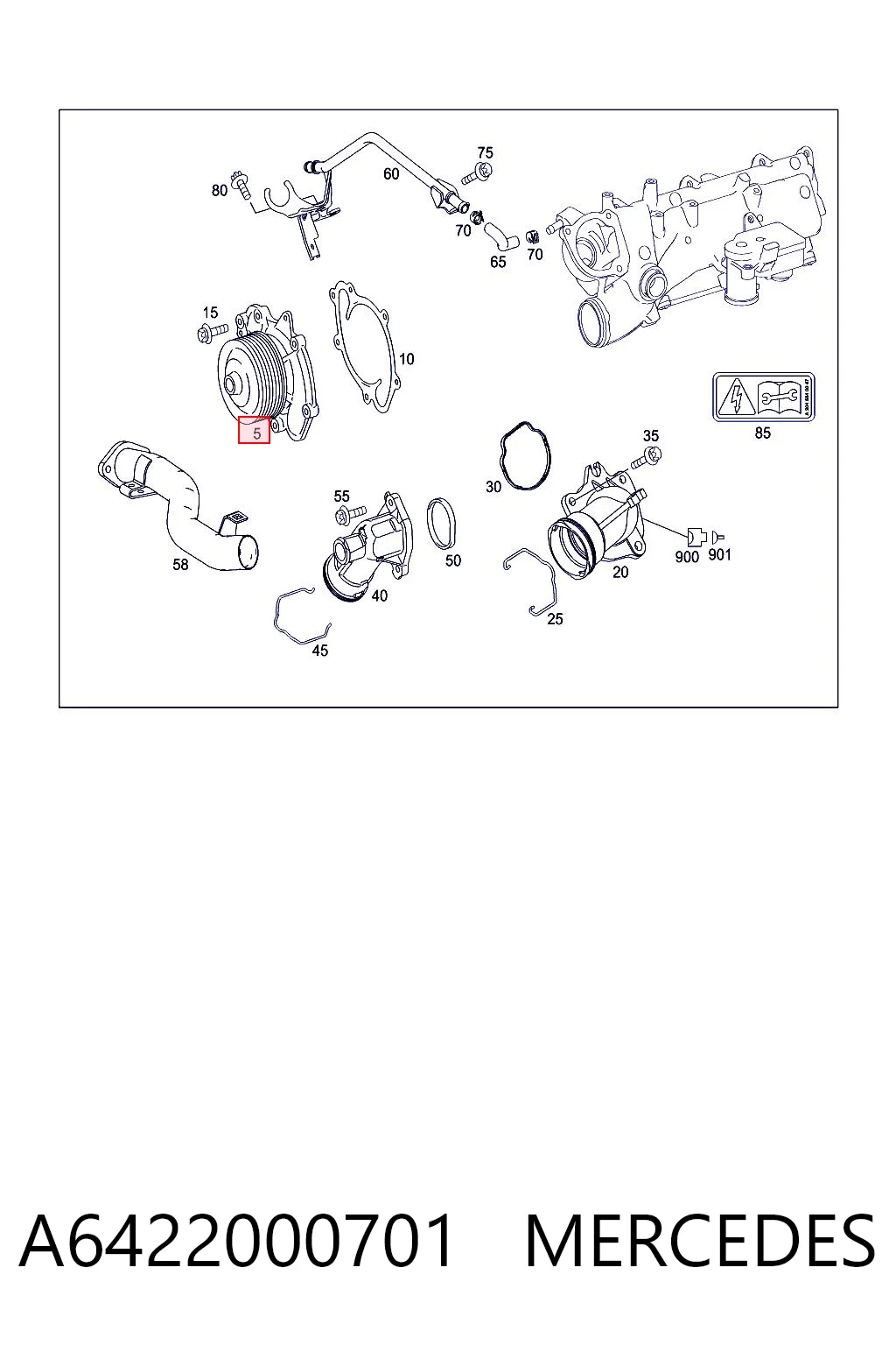 Bomba refrigerante coche Mercedes GL  (2012-2015)